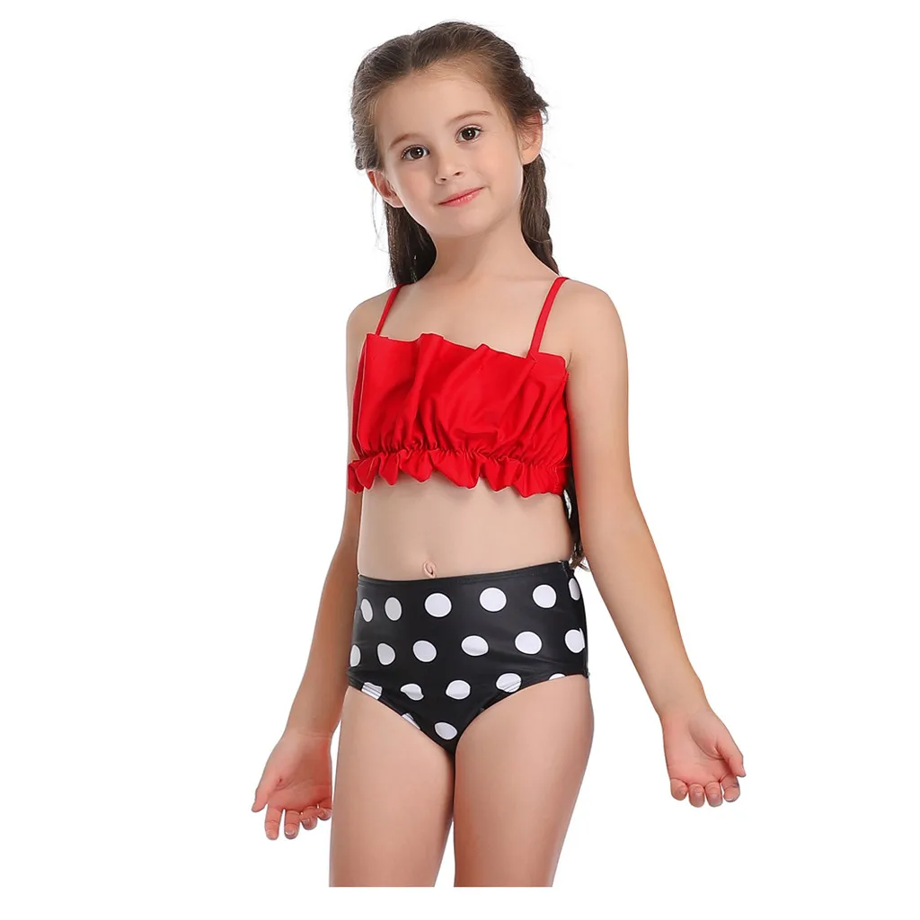 Детский купальный костюм из двух предметов с цветочным принтом Купальный Одежда