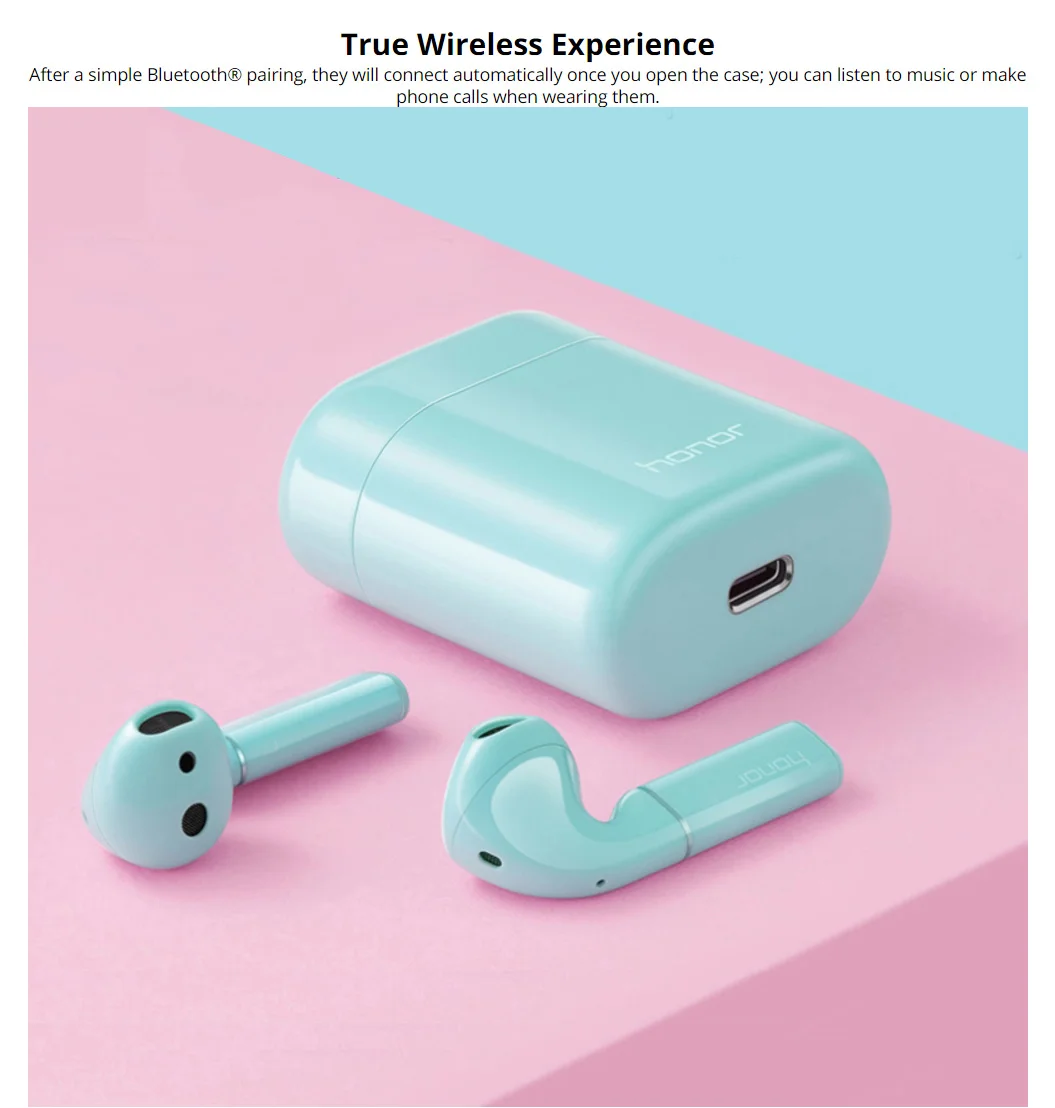 Honor Flypods Беспроводные Наушники Hi-Fi HI-RES беспроводной аудио водонепроницаемый IP54 контроль крана беспроводной зарядки Bluetooth 5,0