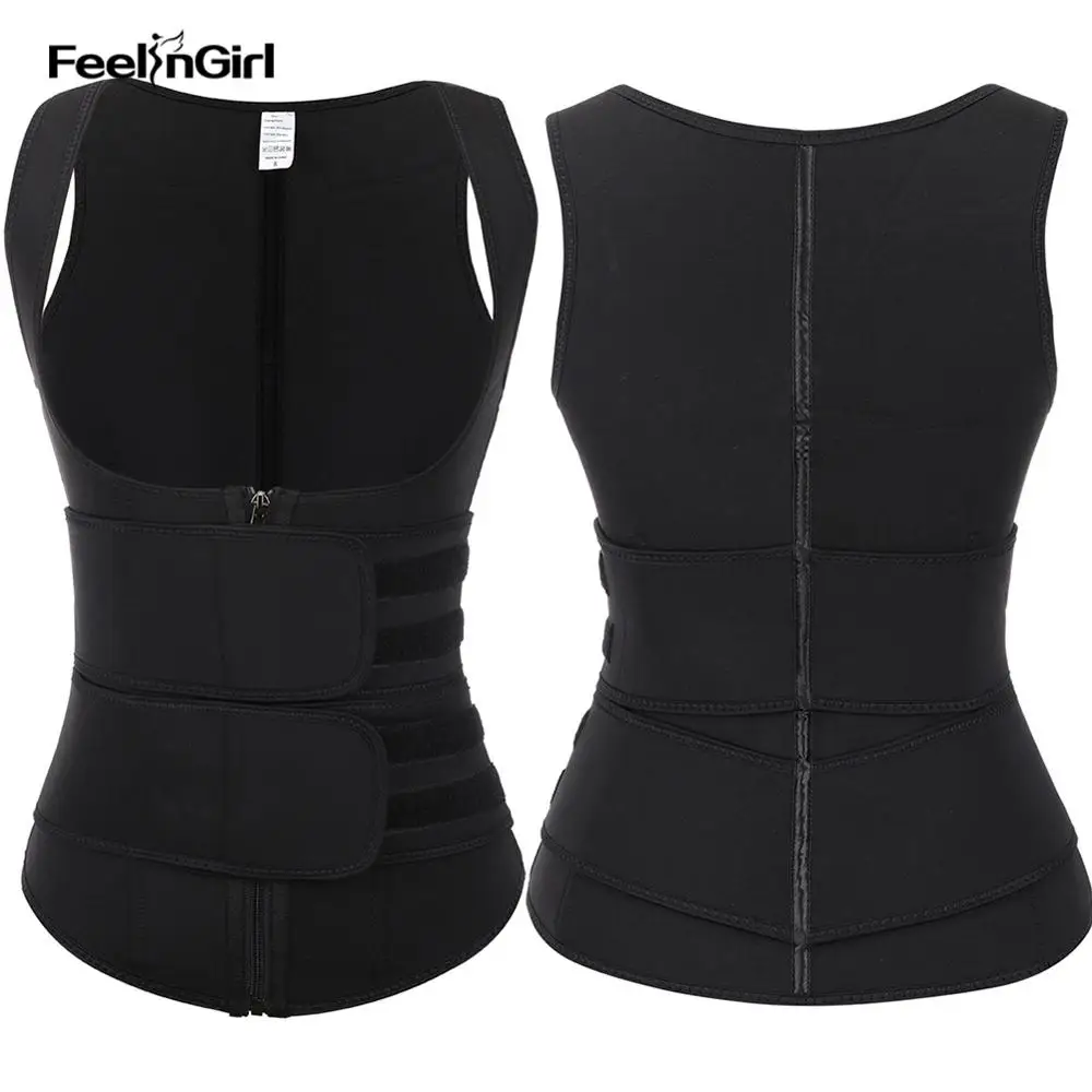 Feelingirl неопрен Body Shaper Для женщин талии тренер 9 стальные косточки, под бюст Корректирующее белье для похудения жилет Мужская портупея спортивные Сауна Топ