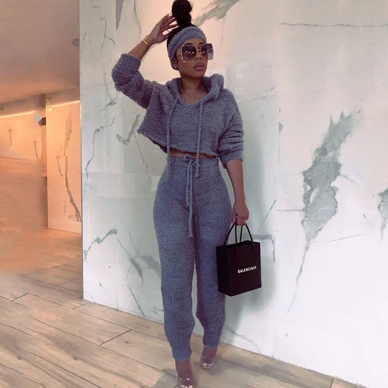 

Streetwear 2 Piece Sets Womens Outfits Winter Clothes Hoodies Top and Pants Sweat Suit Women Lounge Wear Casual Matching Sets