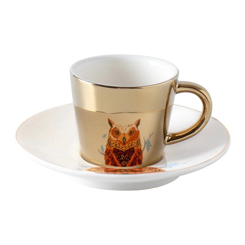 

Mirror Specular Reflection Coffee Mugs With Plate Cool Tea Cups Creative Drinkware