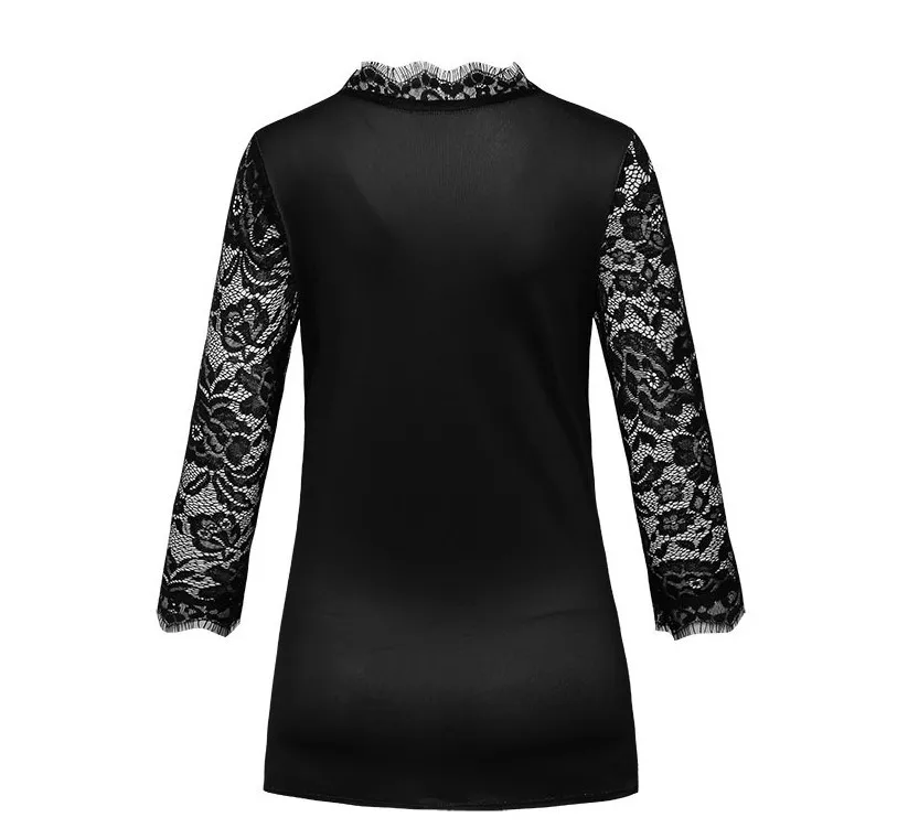 

New Summer Chiffon Tops Tees Women Blouses Plus Sizes Crotchet Patchwork Boho Floral Elegant Lady Sexy Lace Casual Button Shirts