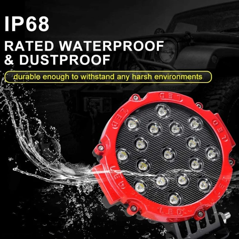 2 шт 7 дюймов светодиодный внедорожный Pod свет бар 51 Вт LED Spot light бампер фар дальнего