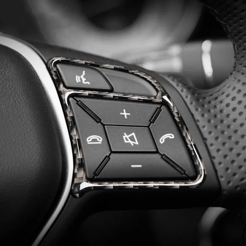 Руль из углеродного волокна кнопки рамка декоративная накладка 2 шт. для Mercedes Benz