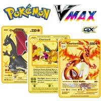 2021 new pokemon map metal map pikachu v map gold vmax map christmas gift childrens toys game collection ma