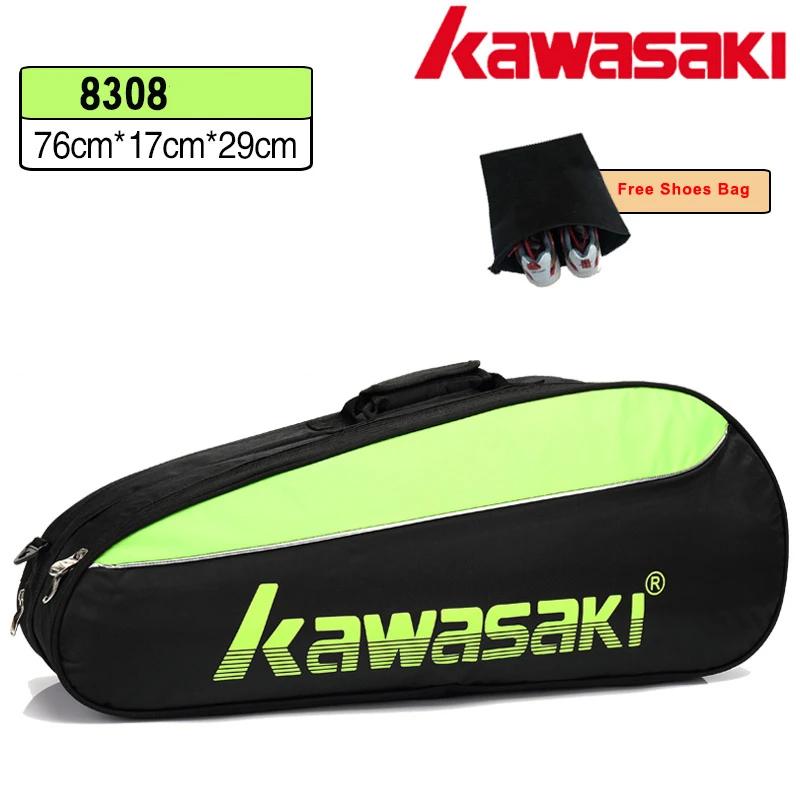 Сумка для тенниса Kawasaki рюкзак ракеток бадминтона 3 6 вместительный с одним