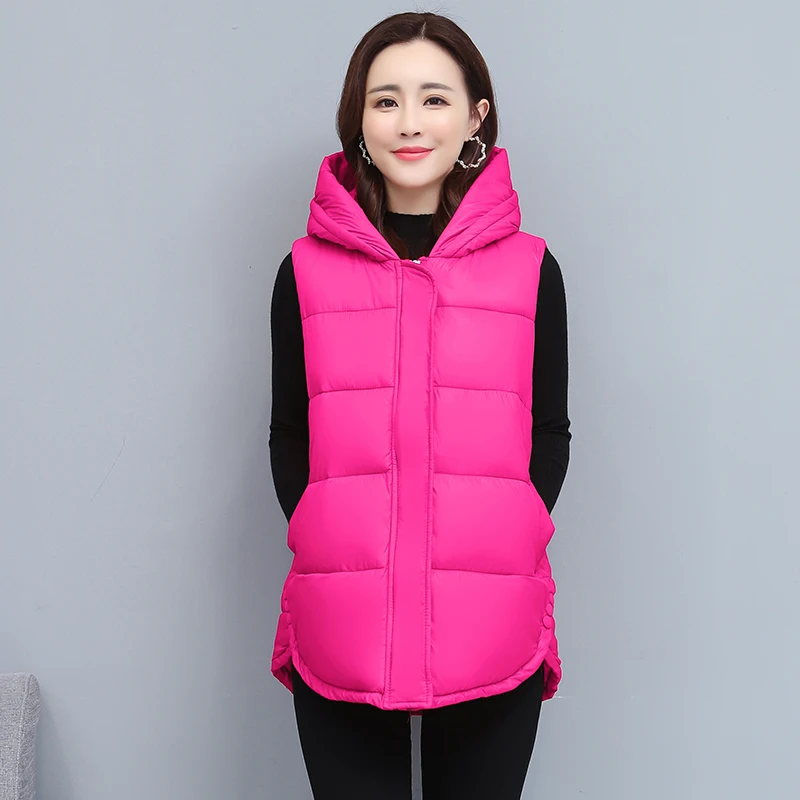 

ISENMAL Women Winter Vests 2020 New Short Vest Cotton Padded Jacket Sleeveless Female Winter Waistcoat Vest