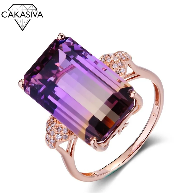 

Women's Fashion 925 Silver Zircon Ring 18K Rose Gold Plated Color Gemstone Engagement Wedding Jewelry Ring