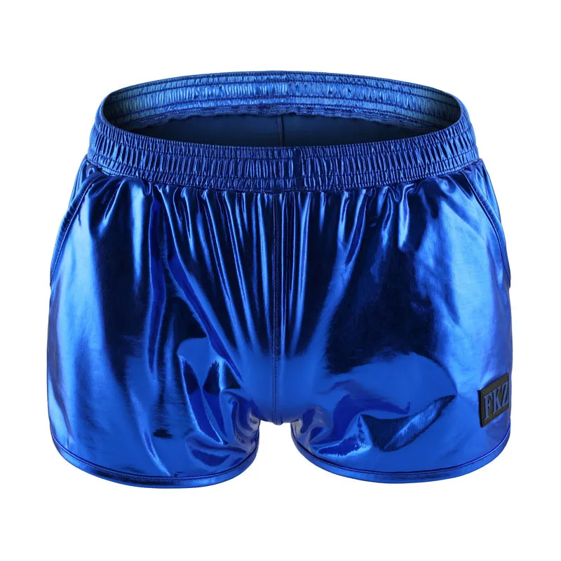 Boxers Underwear Nylon Sexy Men PU Faux Leather Underwear Boxers Shorts Sheathy Cool Male Gay Underwear Boxers Trunks