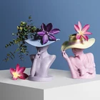 Скандинавская креативная красивая ваза для цветов, статуэтки, Золотая смола, голова человека, цветочный горшок, бюст, статуэтка, Настольная Ваза, декоративные скульптуры, поделки