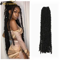 heymidea 22inch hand made butterfly locs crochet hair soft natural pre looped long distressed faux locs crochet hair