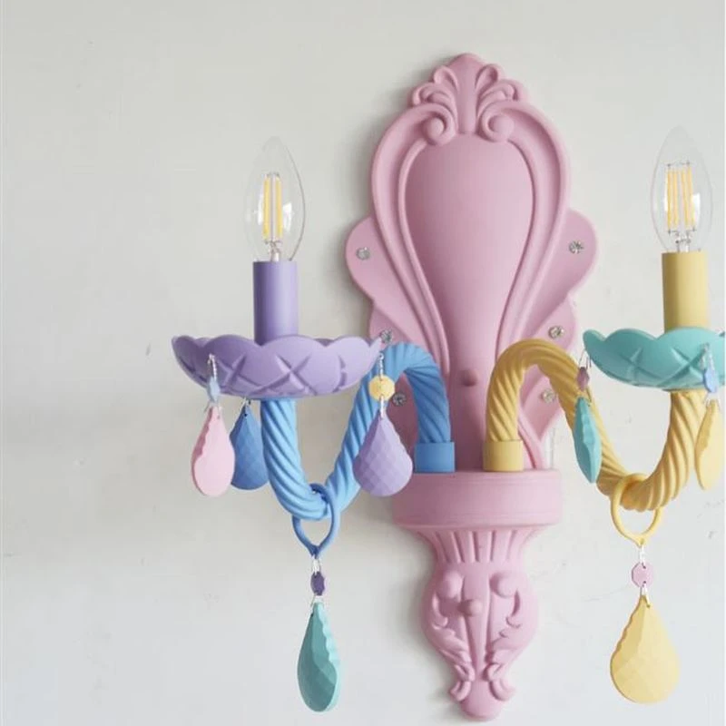 Американский настенный светильник с кристаллами лампа для детской комнаты