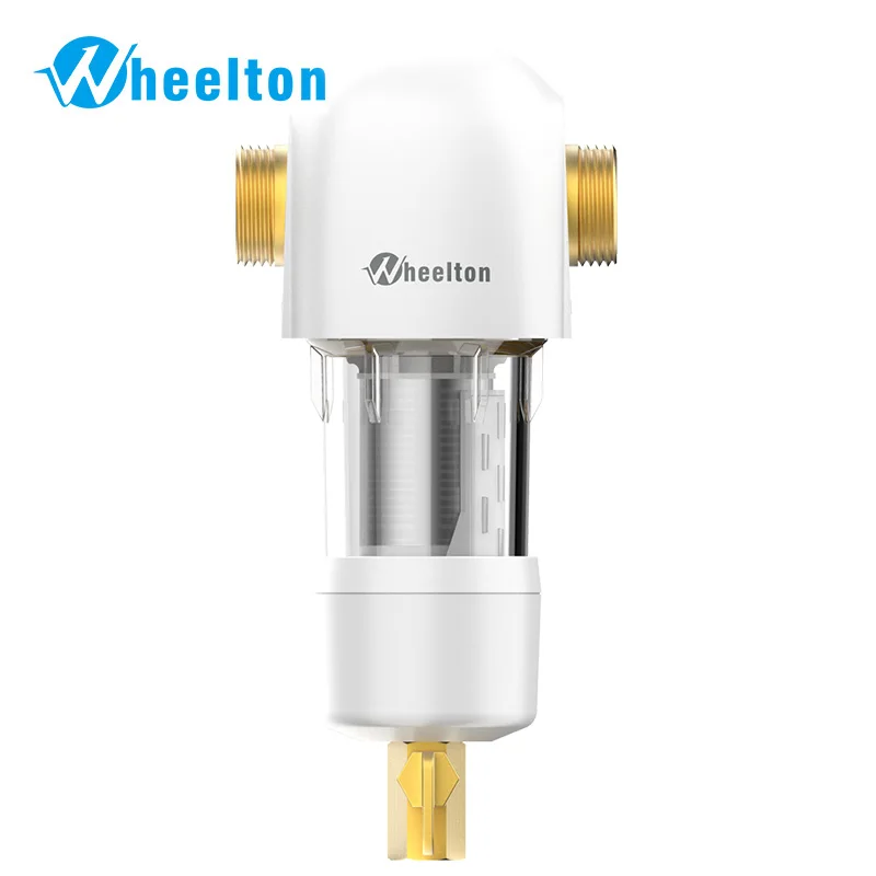 

WHEELTON Central Household Whole House Water Filter System 4000L/H Water Output 40 μm Pre Filter 360° Rotary Spray Backwash