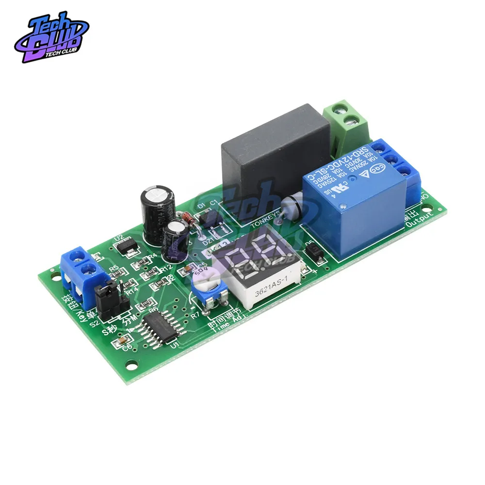 AC 220 В 10A цифровой дисплей задержка релейный модуль задержки пуска таймер