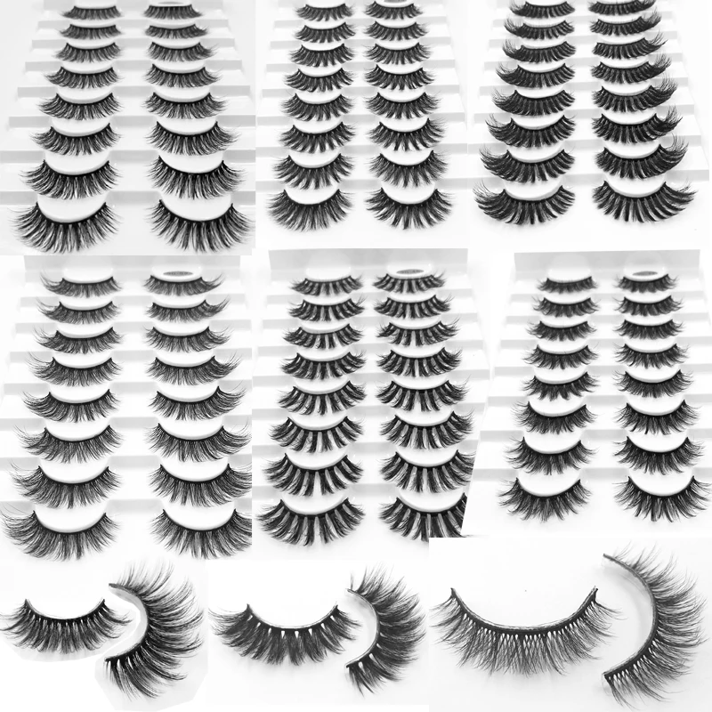 8 пар 3D норковые Накладные ресницы ручной работы натуральные длинные пушистые