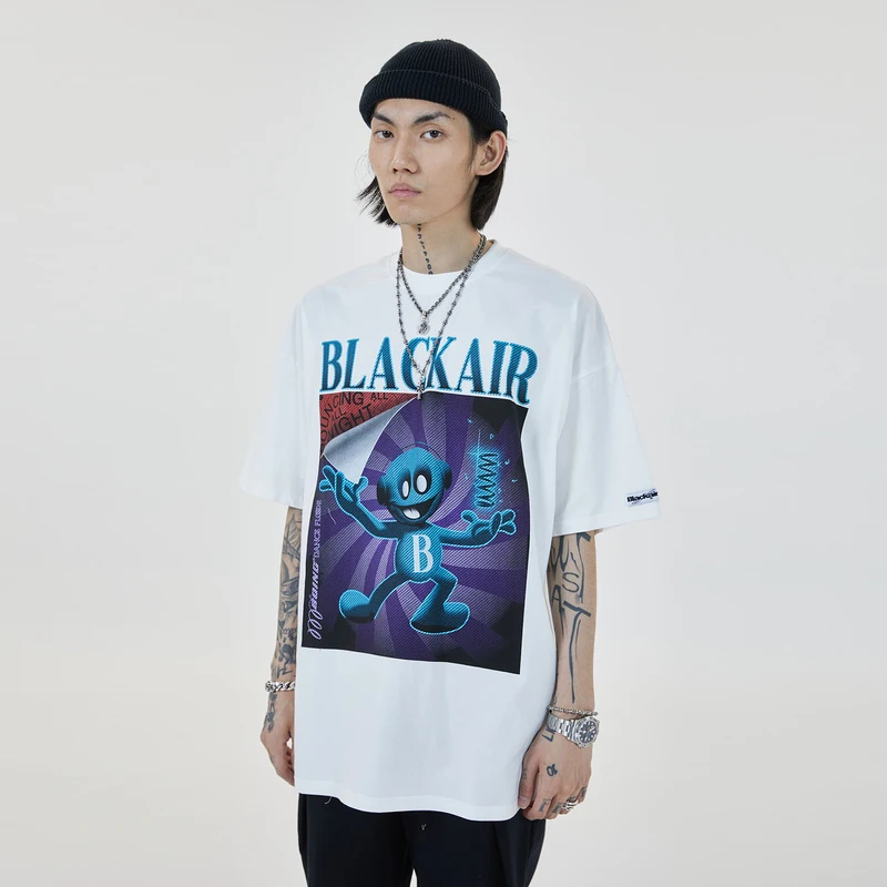 

ELKMU 2021 Summer T-shirt Alien Print Streetwear Harajuku Tshirt Summer Short Sleeve Oversize Fashion Purple Tops Tees HE948