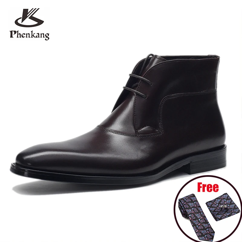 Мужские зимние ботинки челси из натуральной коровьей кожи броги повседневная