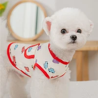 summer dog coverall stripe cat clothes small puppy t shirt breathable soft cotton pet clothes