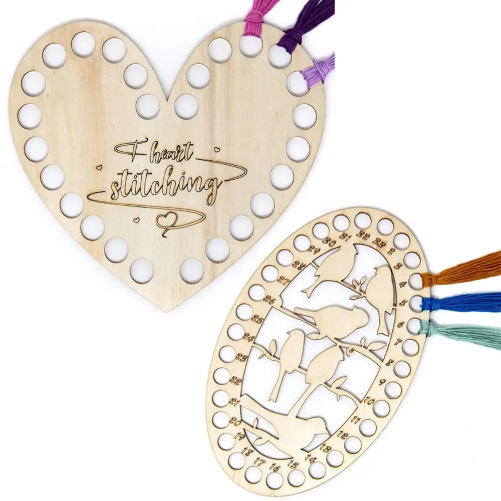 Держатель для ниток из натурального дерева органайзер с любовным сердцем