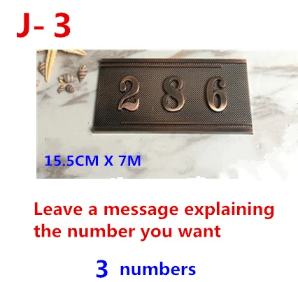 Number or letter ABS европейский номер двери наклейка античная медь номер дома знак 3 до 4 номера индивидуальные для гостиницы квартиры вилла двери - Цвет: Number or letter