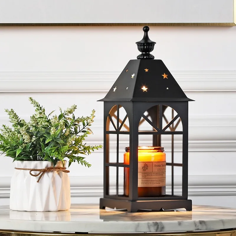 

Wrought iron aromatherapy wax melting candle lamp bedroom study living room essential oil diffusion without open flame