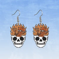 vg 6 ym new fashion pea skull ladies earrings with the same birthday gift cute cartoon earrings jewelry wholesale direct sales