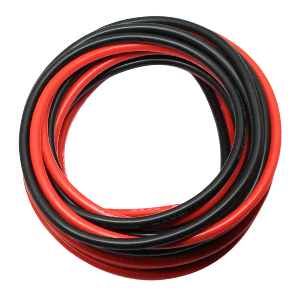 

2 Roll 12AWG Silicone Wire Soft High Strand Flexible Silicone Wire Red Black