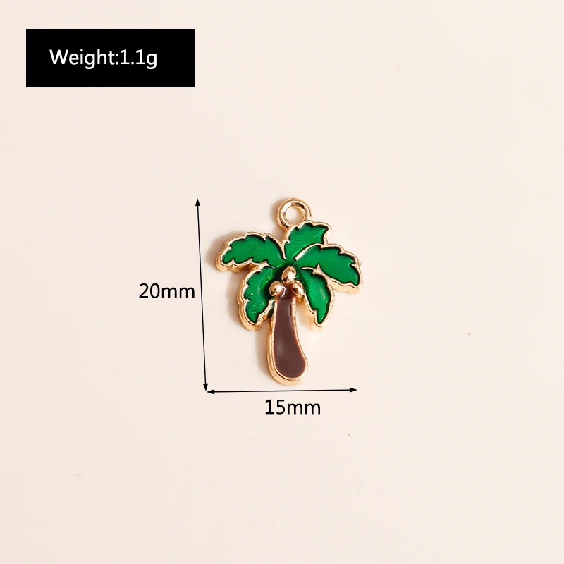 10pcs 15*20 Enamel Coconut Tree Charms for Jewelry Making Handmade Palm Plant DIY Pendants Earrings Bracelets Accessories - купить по
