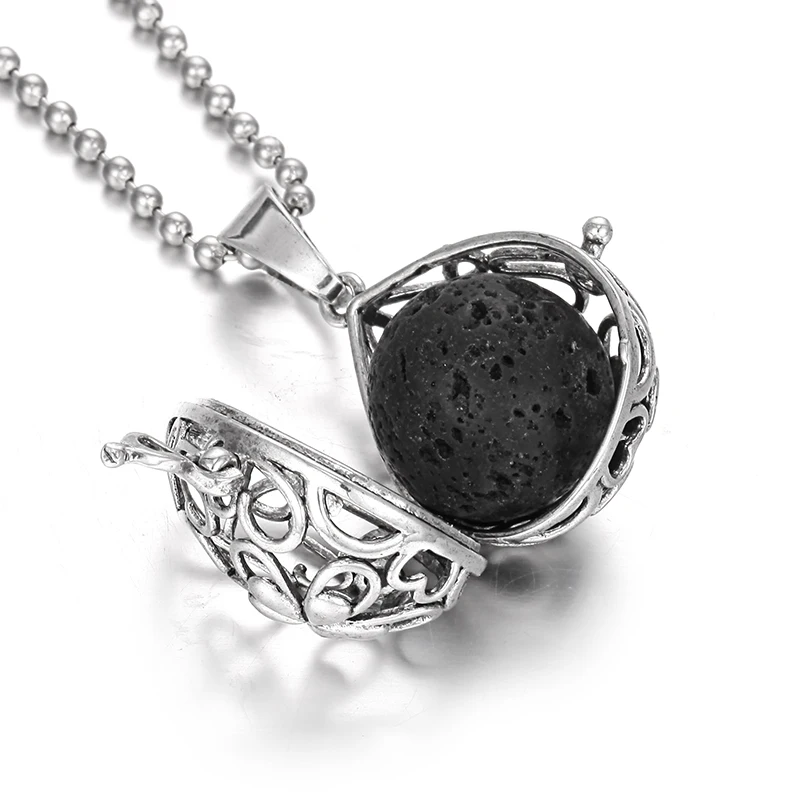 Эмалированное сердце маргаритки шар Лава Рок ароматическое ожерелье эфирное