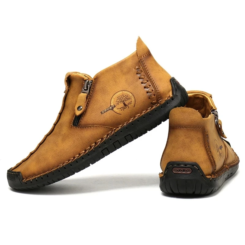 Мужские Теплые ботильоны черные ботинки на толстой плюшевой подкладке Уличная