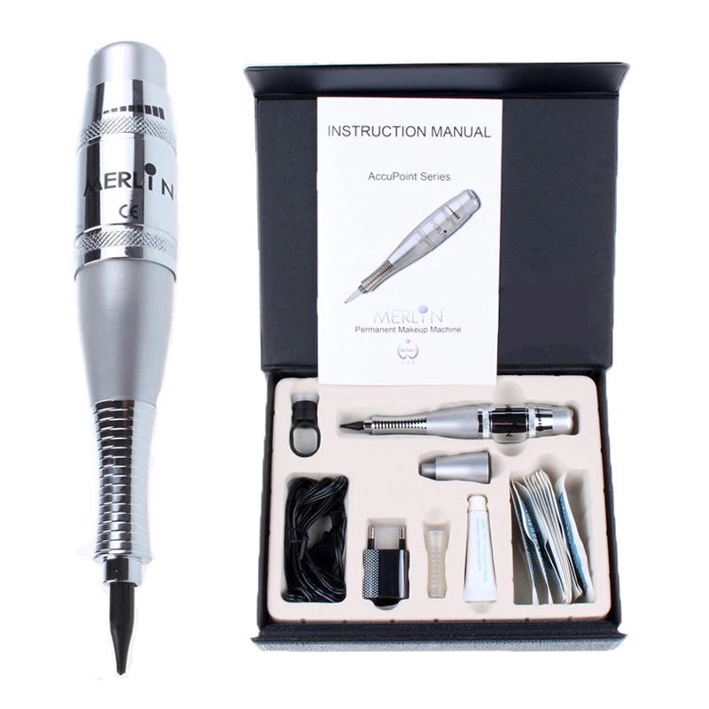 

Biotouch Merlin Tattoo Machine Permanent Makeup Machine Tattoo Eyebrow Pen with Tattoo Pen Gun and Needles Power Supply Kit