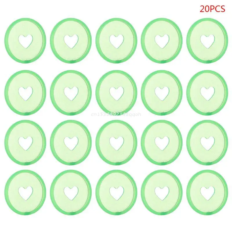 

20pcs 35mm Transparent Heart Binder Rings Mushroom Hole Loose Leaf Notebook Disc Dropship
