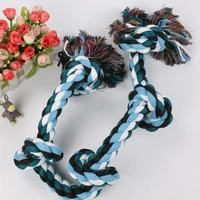dog rope toys cotton double chew knot toys clean teeth durable braided bone rope funny pet molar toys