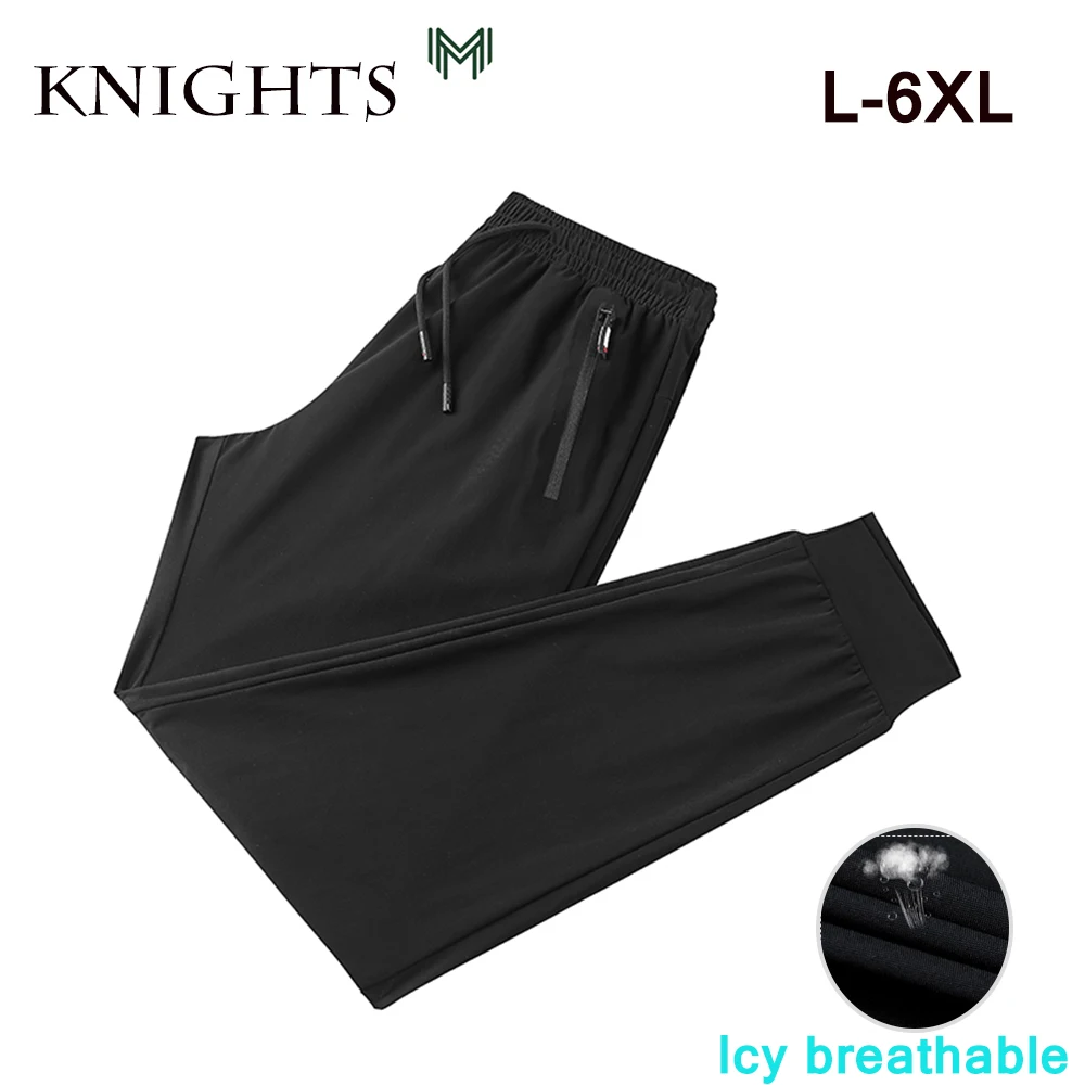 

2021 Summer Men Pants Joggers Fitness Casual Quick Dry Sweatpants Pants Male Breathable Lightweight Tie Feet Elasticity Trousers
