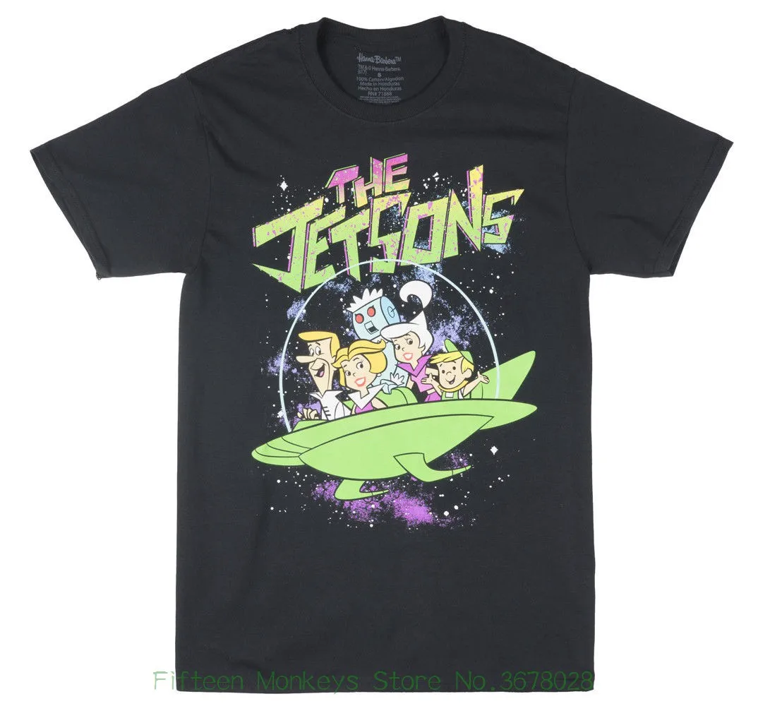 

Мужская черная футболка с принтом, Классическая футболка Jetsons в стиле ретро, 2018