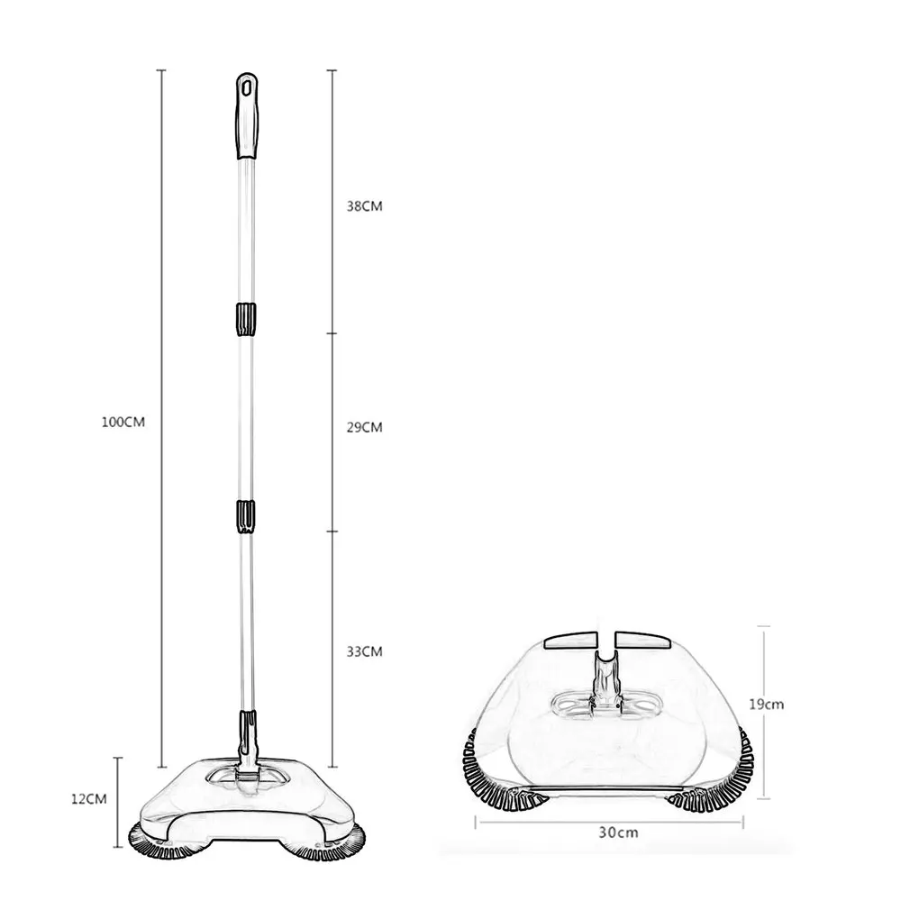 Нержавеющая сталь подметальная машина нажимная волшебная ручка для совка метлы