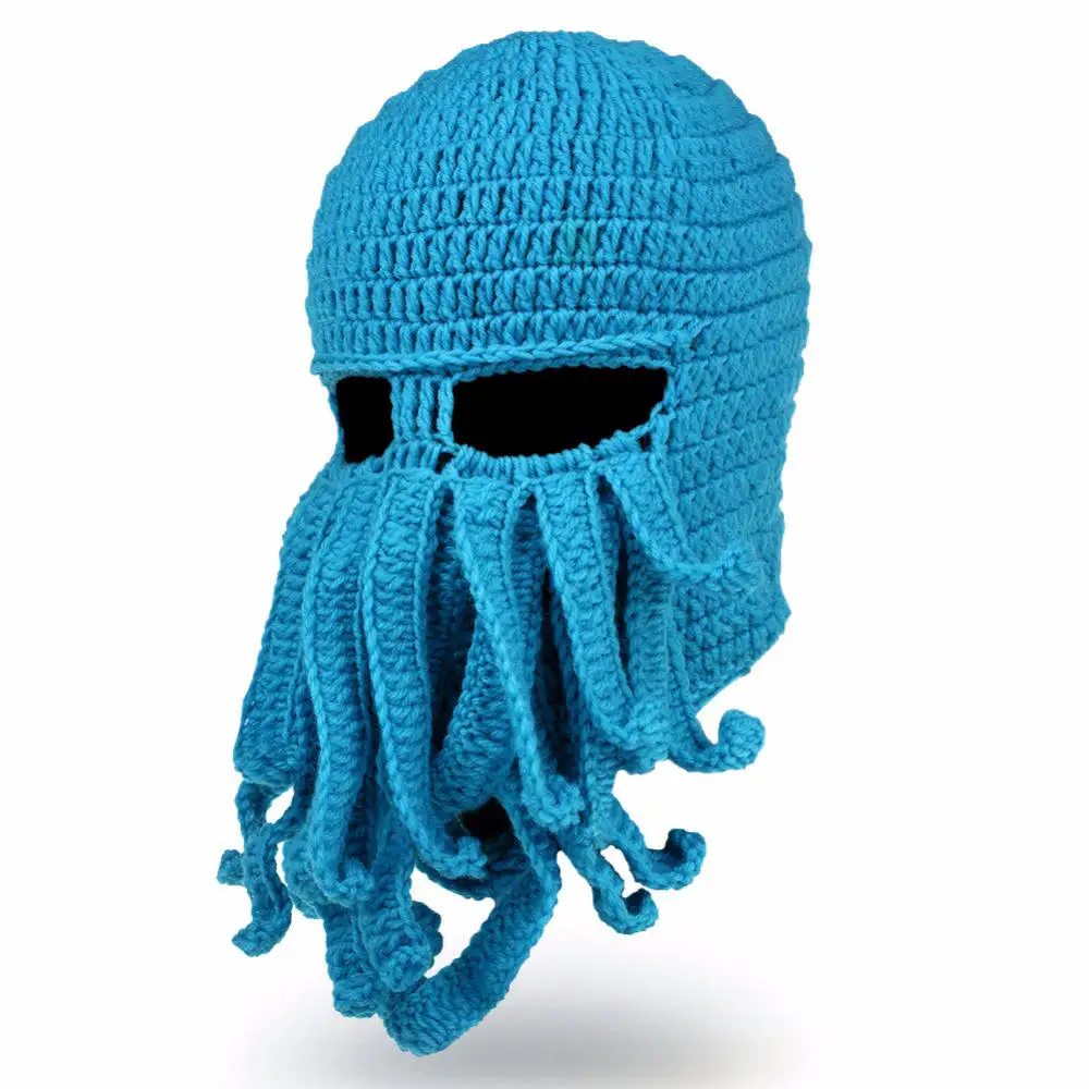 Уличная забавная вязаная крючком трикотажная шапочка Cthulhu для бороды мужская