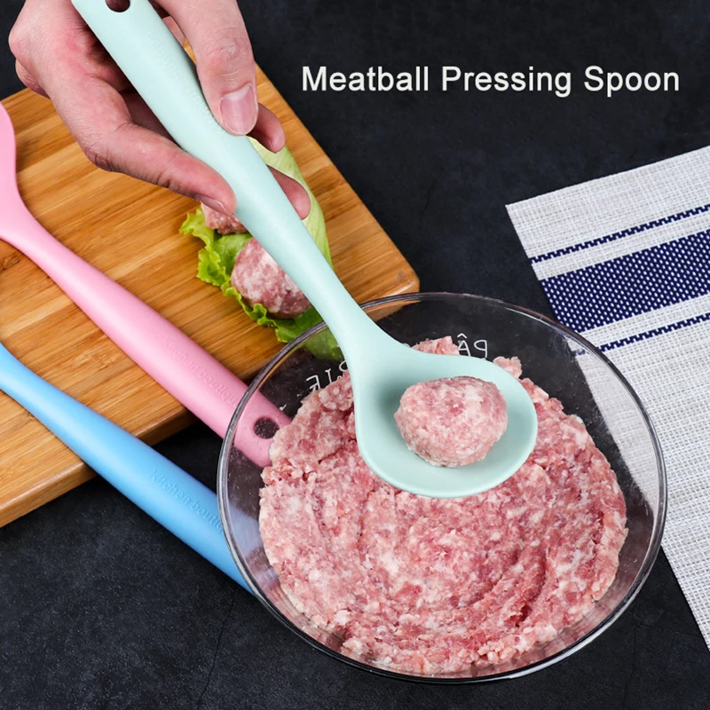 Антипригарная ложка для приготовления мяса длинная ручка нержавеющая сталь