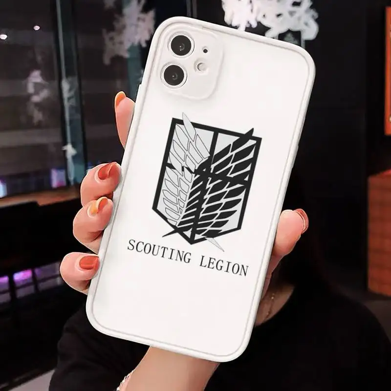 

Japan anime Attack on Titan Phone Cases matte transparent For iphone 7 8 11 12 plus mini x xs xr pro max cover