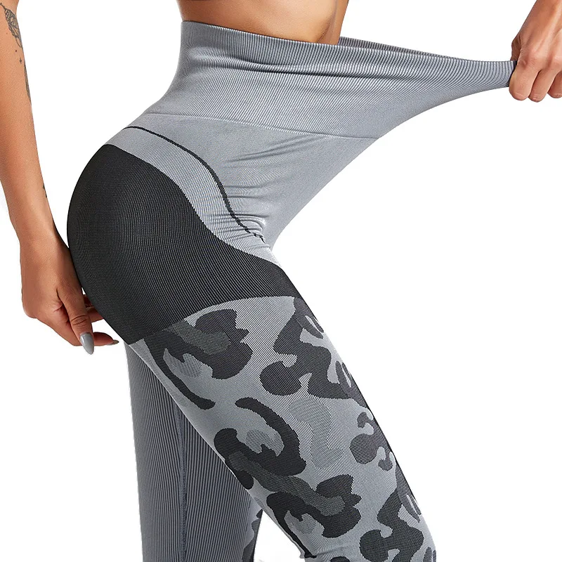 

Seamless Leggings Yoga Pants Women Hips Sexy Camouflage Hollow High Waist Fitness Pants Running Sports Exercise Fitness Leggings