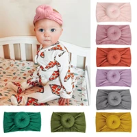8 colors new nylon baby headband newborn round knot elastic headbands hair band accessories head wraps baby shower props gift
