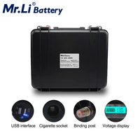 lifepo4 12v 40ah rechargeable battery pack with build in bms usb car lighter interface energy storage rv ev power supply