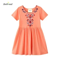 zeebread new princess floral dresses for 2 7t girls clothing cotton embroidered flowers fashion party birthday frocks dress