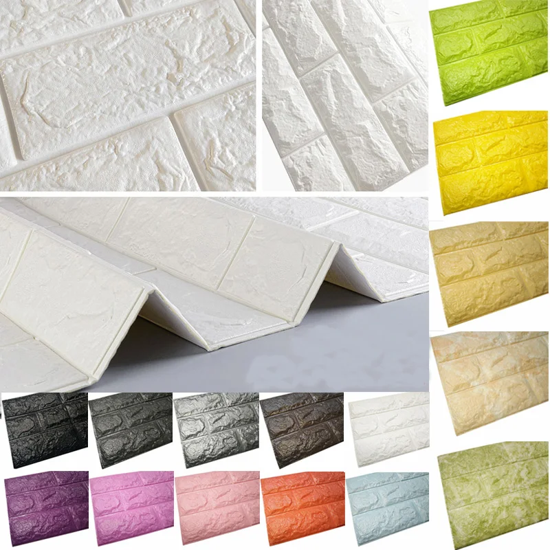 ПЭ Пена 3D наклейки на стену рельефный кирпич Водонепроницаемый самоклеющиеся