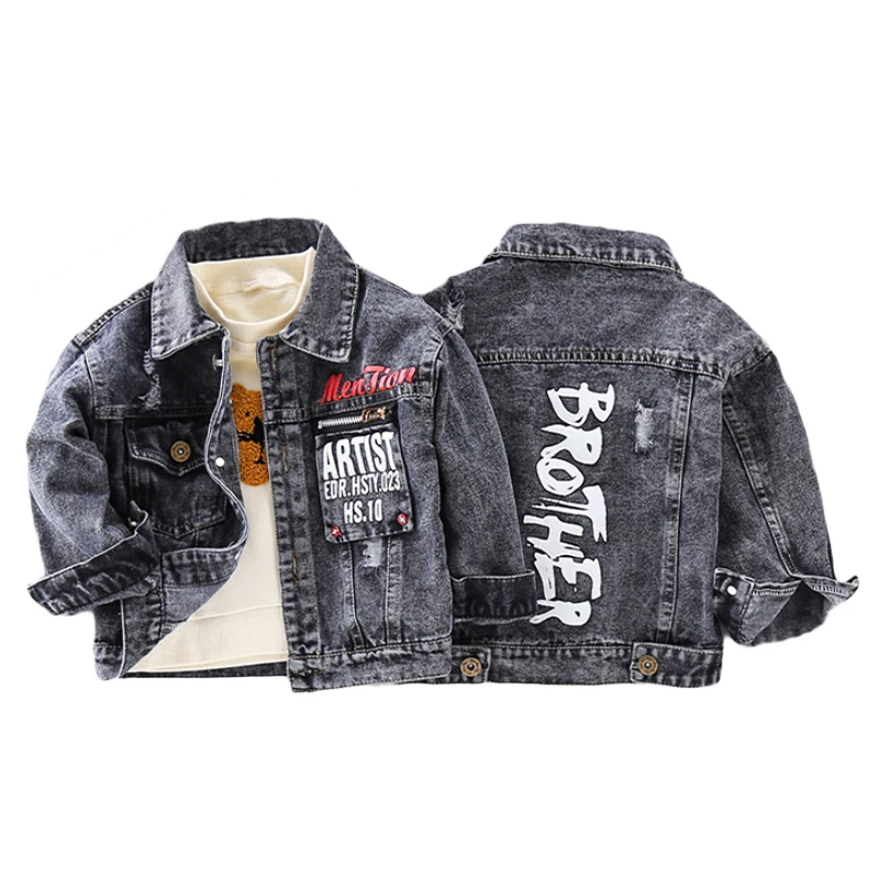 Детская джинсовая куртка Пальто для мальчиков и девочек Новинка 2020 года одежда
