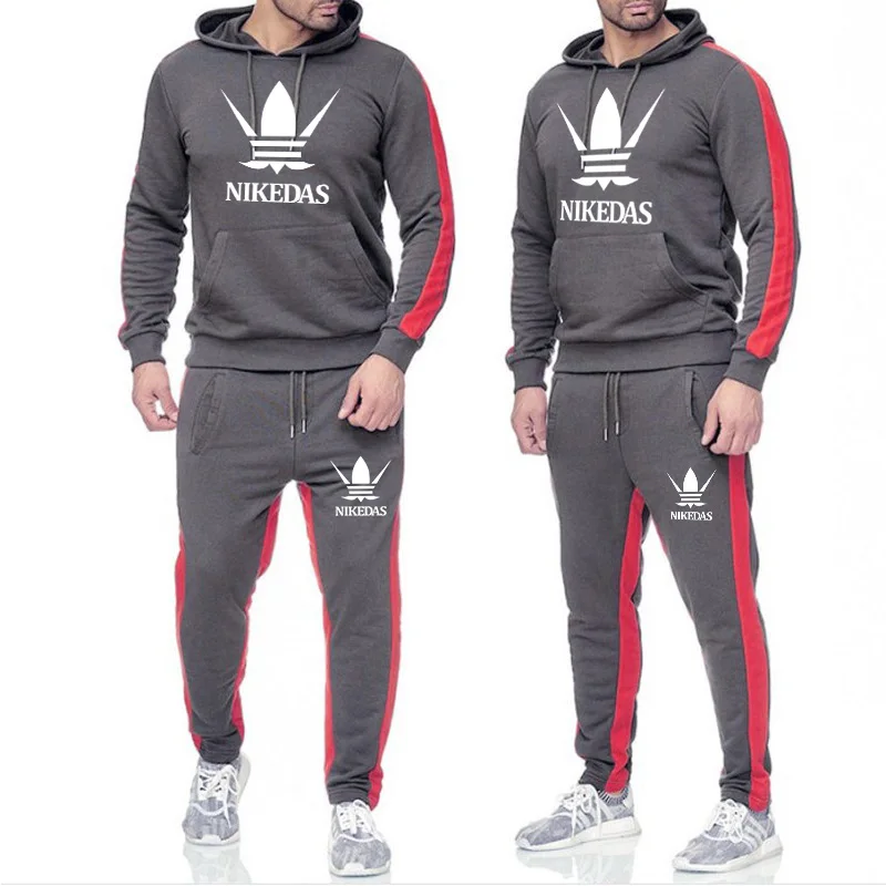 Новый комплект из двух предметов модные толстовки с капюшоном спортивная одежда