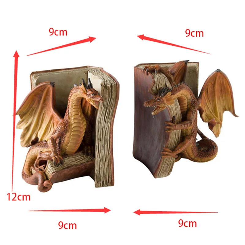 

Fighting Dragon Bookends Resin Decorative Bookend Statues Desktop Ornament party decoration salon decoracion hogar moderno home