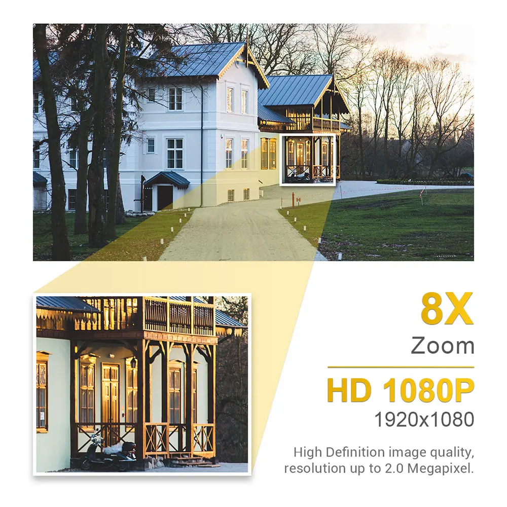 Беспроводная камера 1080P PTZ с 8-кратным зумом | Безопасность и защита