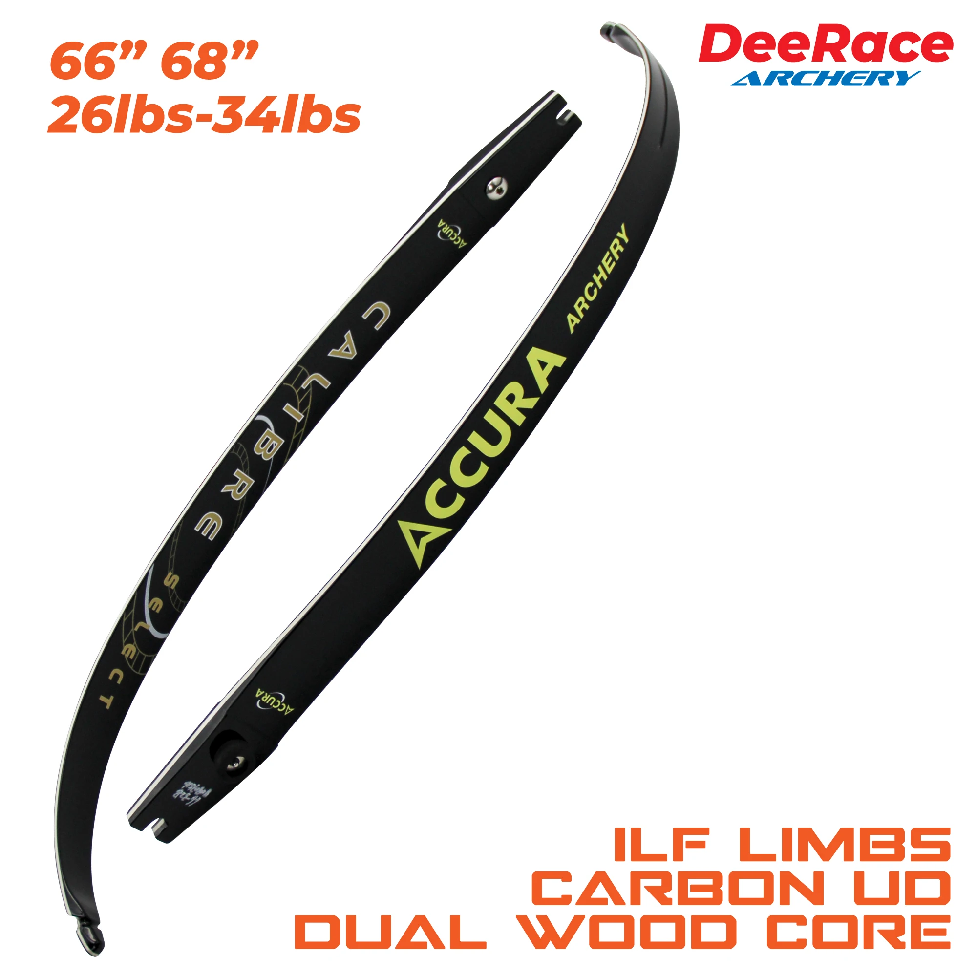 

ã€Hyper Foam Performanceã€‘66â€œ 68â€ Recurve Bow ILF Limbs 30lbs-32lbs With Foam Core Fiber Glass Olympic Target Bow Limbs Calibre