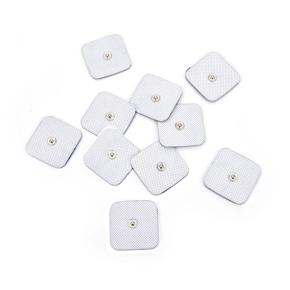 

10pcs Square TENS Non-woven Self Adhesive Replacement Electrode Pad For Muscle Stimulator Tens Machine Pads Braces Support 4*4cm